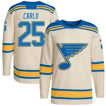 Men's Brandon Carlo St. Louis Blues ＃25 Authentic Cream 2022 Winter Classic Player Jersey