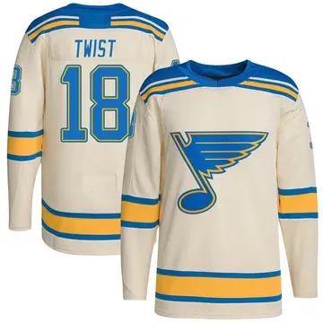 Men's Tony Twist St. Louis Blues ＃18 Authentic Cream 2022 Winter Classic Player Jersey