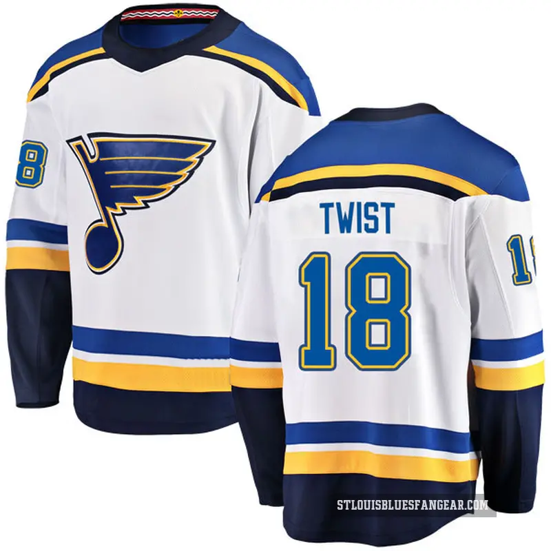 Men's Tony Twist St. Louis Blues ＃18 Breakaway White Away Jersey