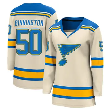 Women's Jordan Binnington St. Louis Blues ＃50 Breakaway Cream 2022 Winter Classic Jersey