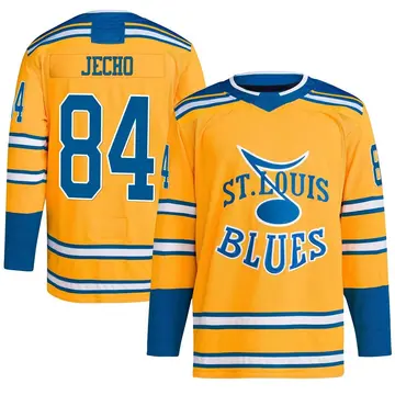 Youth Adam Jecho St. Louis Blues ＃84 Authentic Yellow Reverse Retro 2.0 Jersey